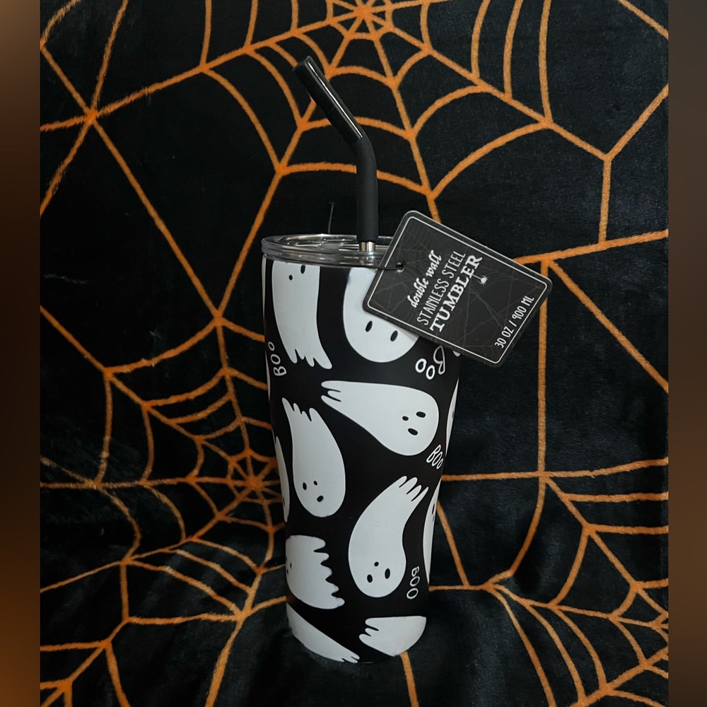 Ghost halloween stainless steel tumbler spooky cups 30 oz tumbler cold c…